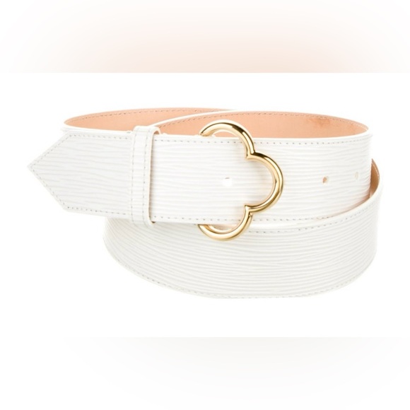 Louis Vuitton Accessories - LOUIS VUITTON White Epi Leather Belt Size 85/34